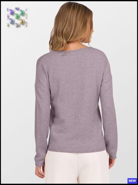 Oversized Button Down Cardigan Sweater Long Sleeve Crew Neck Loose Fit - Picture 5 of 7